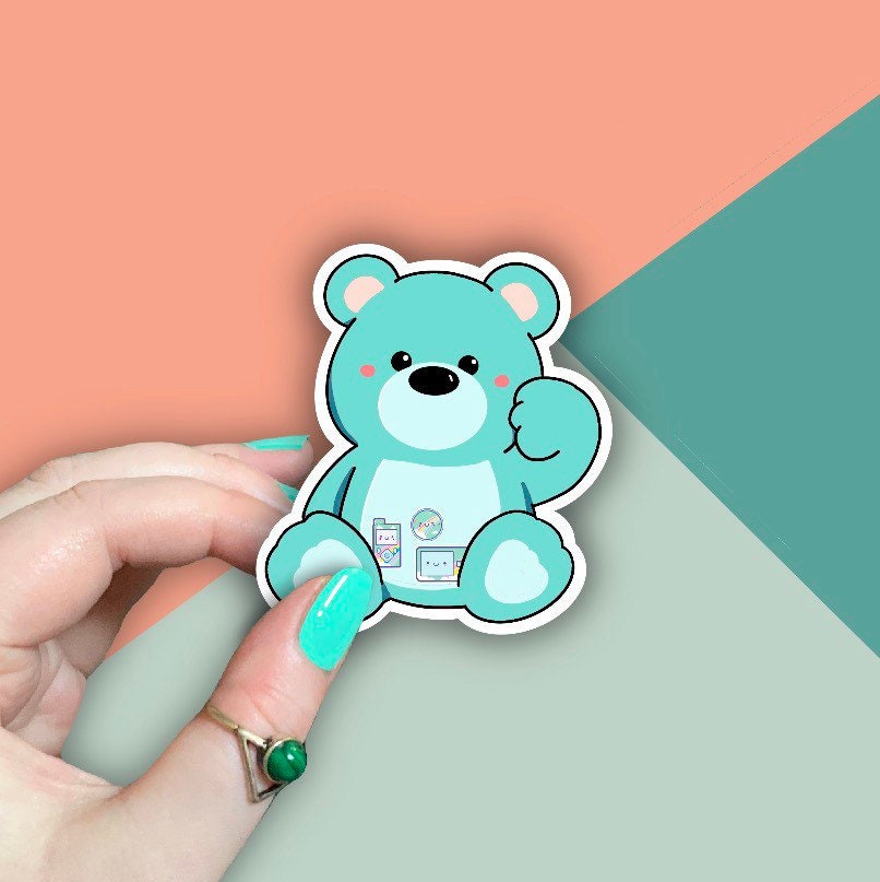 Diabuddy Bear | Personalised Diabuddy Sticker, Diabuddies Sticker holding choice of Novopens, Medtronic, Tslim, Omnipod, Ypsomed, Dana