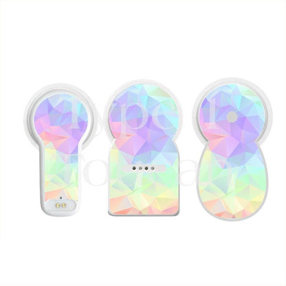 Crystal Rainbow Pastels | Diabetes Stickers | Dexcom G6 Omnipod Freestyle Libre Tslim Enlite Minimed Pump Contour Vinyl Decal Cover