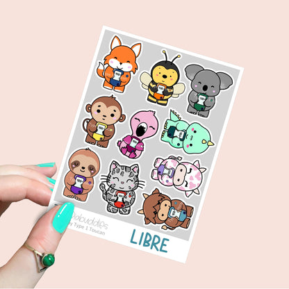 Mini Diabuddy Sticker Sheet | Diabetes Awareness Sloth Stickers | Omnipod Dash Stickers, Dexcom G6 Stickers, Freestyle Libre Stickers