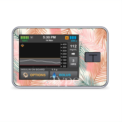 Summer Sands Boho Leaves | Tropical Diabetes Stickers | Dexcom G6 Omnipod Freestyle Libre Tslim Medtronic Enlite Minimed Pump Contour Decal