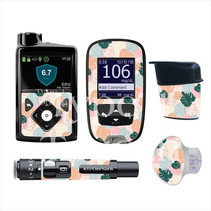 Summer Sands Boho Palm | Tropical Diabetes Stickers | Dexcom G6 Omnipod Freestyle Libre Tslim Medtronic Enlite Minimed Pump Contour Decal