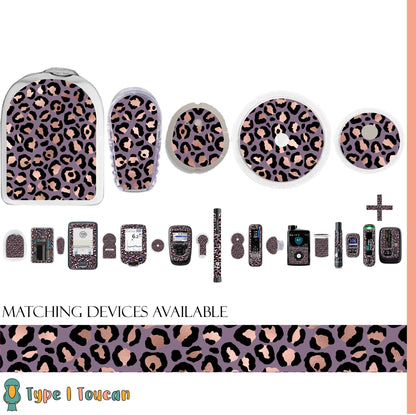 Jaded Leopard Print | Diabetes Stickers | Dexcom G6 Omnipod Freestyle Libre Tslim Medtronic Enlite Minimed Pump Contour Vinyl Decal Cover
