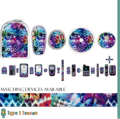Tie Dye | Blue Diabetes Stickers | Dexcom G6 Omnipod Freestyle Libre Tslim Medtronic Enlite Minimed Pump Contour Vinyl Decal Cover