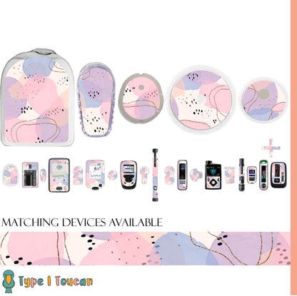 Boho Abstract Spring Lilac | Diabetes Stickers | Christmas Dexcom Sticker Omnipod Freestyle Libre Tslim Minimed Medtronic Pump Contour Cover