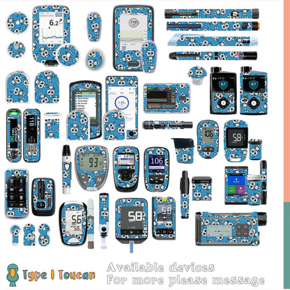 Diabot Robot Blue Cyborg | Diabetes Stickers | Dexcom G6 Omnipod Freestyle Libre Tslim Medtronic Enlite Minimed Pump Contour Vinyl Cover