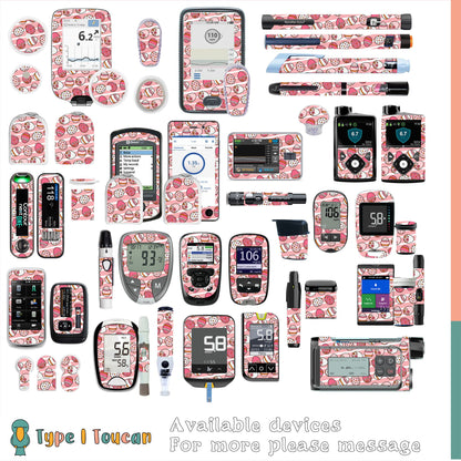 Easter Eggs in Pink | Diabetes Stickers | Christmas Dexcom G6 Stickers Omnipod Freestyle Libre Tslim Minimed Medtronic Pump Contour Cover