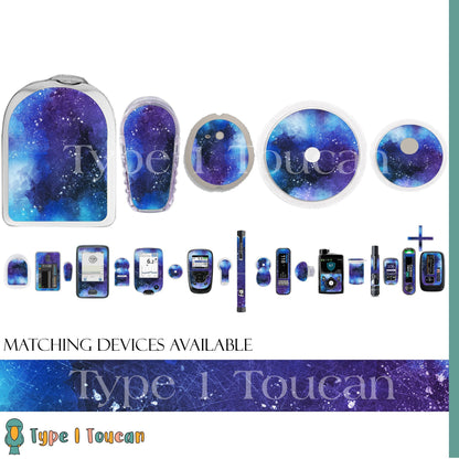 Nebula Deep Space Blue | Diabetes Stickers | Dexcom G6 Omnipod Freestyle Libre Tslim Medtronic Enlite Minimed Pump Contour Vinyl Decal Cover