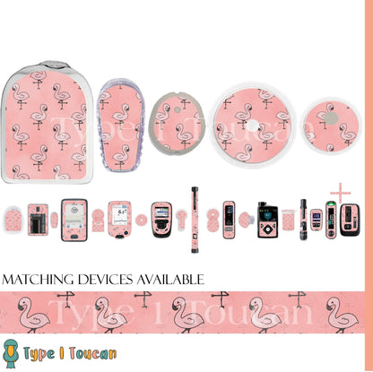 Pink Flamingo | Diabetes Stickers | Tropical Summer Dexcom G6 Stickers Omnipod Freestyle Libre Tslim Minimed Medtronic Pump Contour Cover