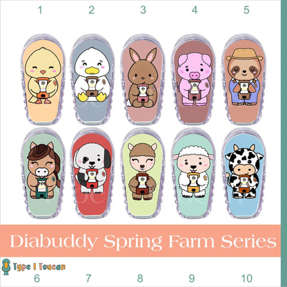 G6 / G7 Spring Farm Diabuddy Easter Dexcom G7 or Dexcom G6 Stickers Cow, Horse, Sloth, Pig, Chick, Duck Diabetes Stickers, Dexcom Stickers