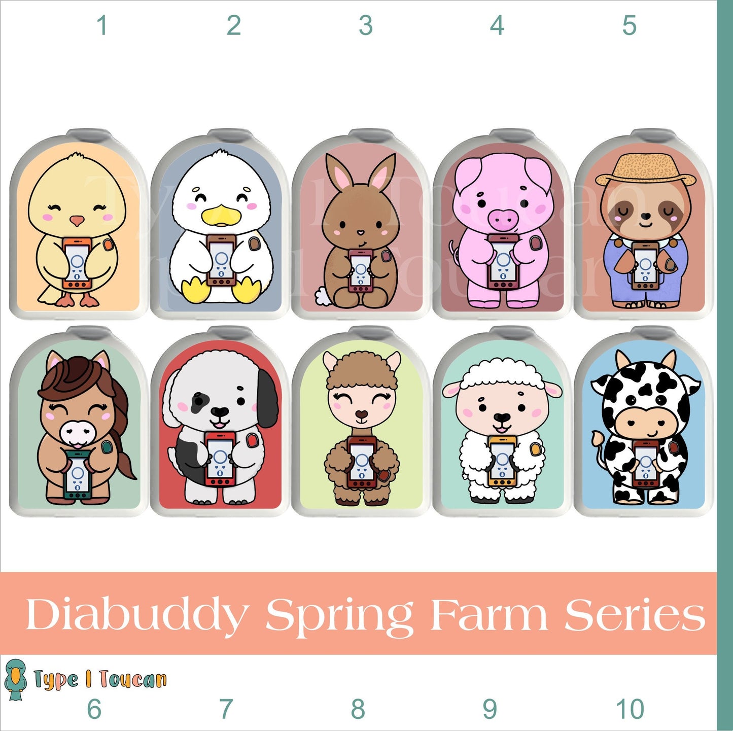 Spring Farm Diabuddy Omnipod Stickers, Easter Omnipod Dash Stickers, Omnipod 5 Stickers, Omnipod Eros Stickers, Pod Stickers, Cow, Horse Pig