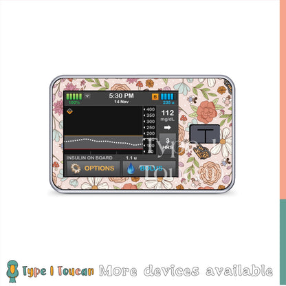 Tiny Fairy Flower Garden | Diabetes Stickers | Dexcom G6 Omnipod Freestyle Libre Tslim Medtronic Enlite Minimed Pump Contour Decal