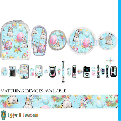 Easter Bunny | Blue Diabetes Stickers | Dexcom G6 Omnipod Freestyle Libre Tslim Medtronic Enlite Medtronic Contour Decal Novopens Ypsomed