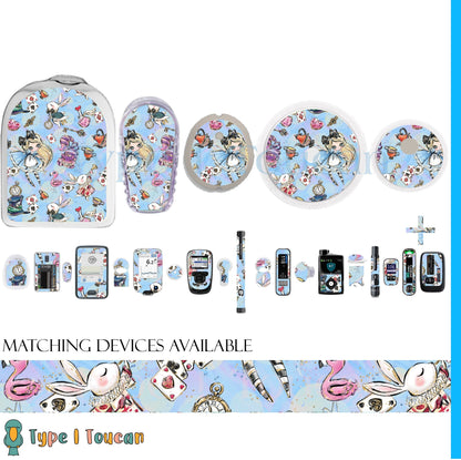 Alice Magic | Blue Diabetes Stickers | Dexcom G6 Omnipod Freestyle Libre Tslim Medtronic Enlite Medtronic Contour Decal Novopens Ypsomed