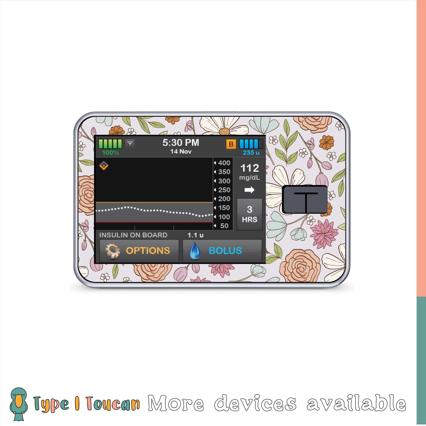 Cool Spring Blooms | Floral Flower Diabetes Stickers | Dexcom G6 Stickers, Dexcom G7, Dexcom One Omnipod Freestyle Libre Tslim Medtronic