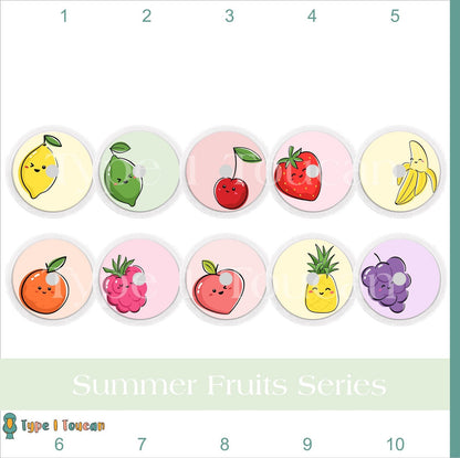 Summer Fruits Holiday Dexcom G6 Stickers, Dexcom G7 Stickers, Dexcom One Sticker Type 1 Diabetes Dexcom Stickers Strawberries Lemons Banana