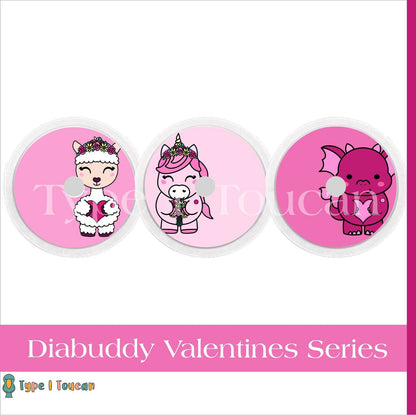 G6 / G7 Pink Hearts Diabuddy Dexcom G7 Stickers or Dexcom G6 Stickers Valentines Dexcom Sticker, Llama, Dragon, Unicorn